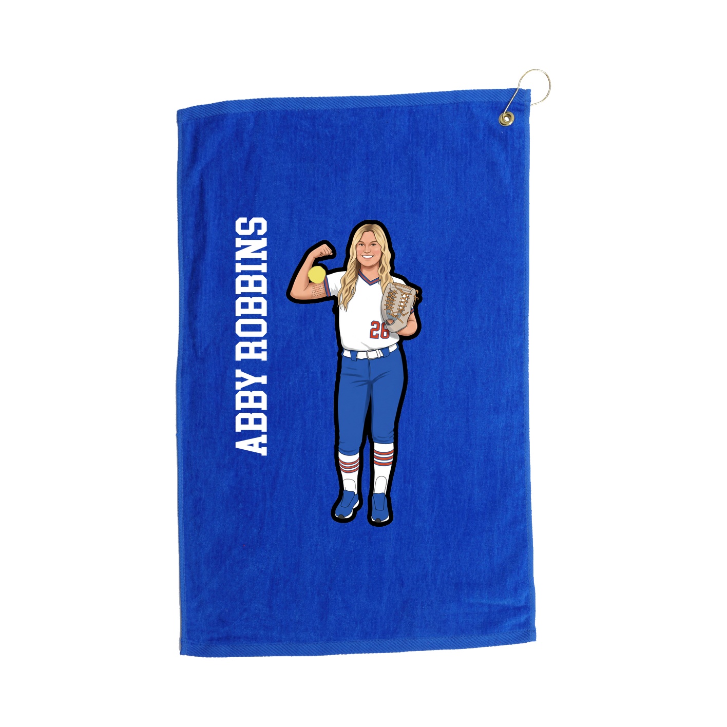 Golf Towel — Name Vertical in Royal