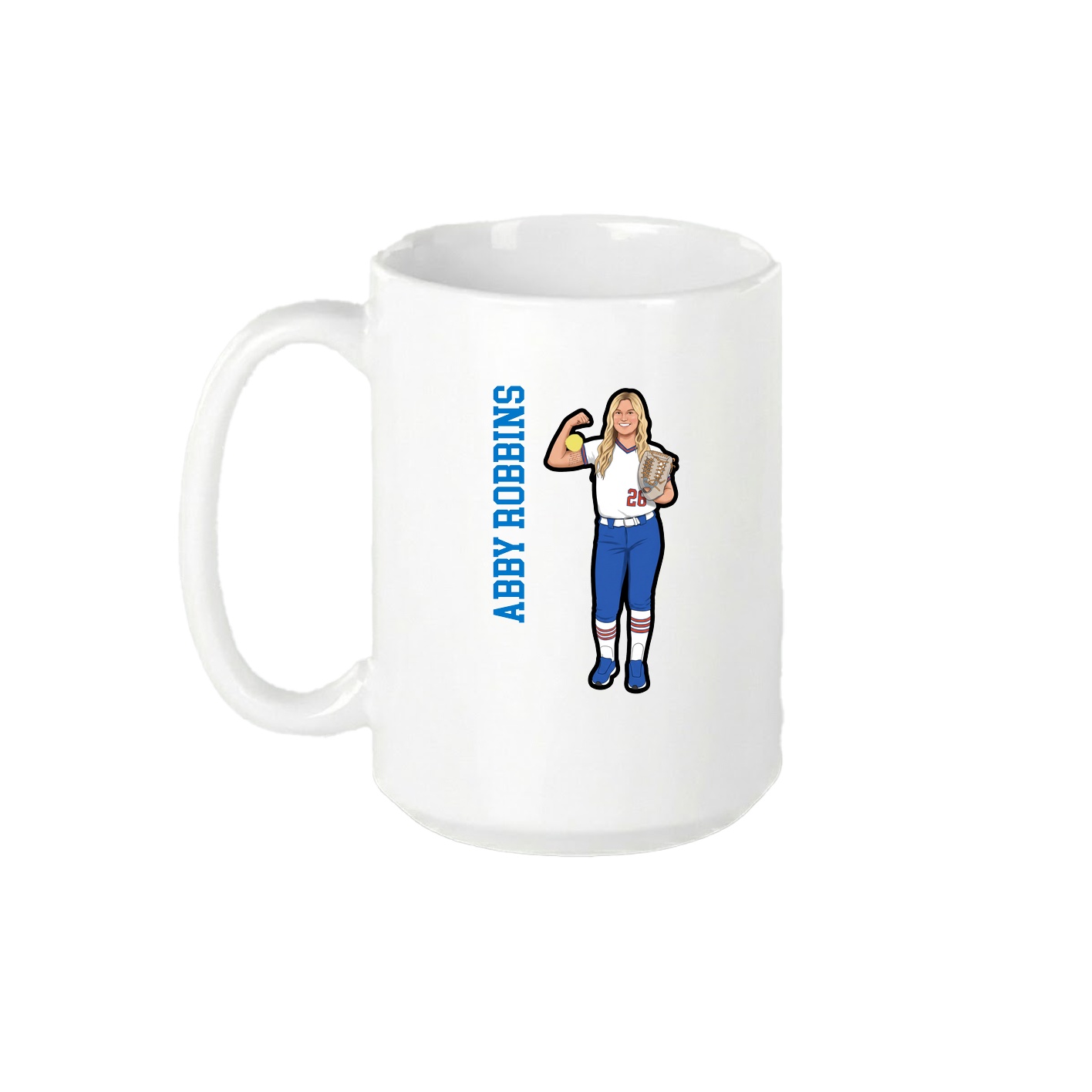 15oz Coffee Mug — Name Vertical in White
