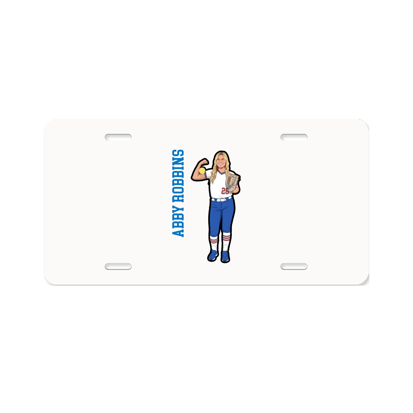 License Plate — Name Vertical in Classic
