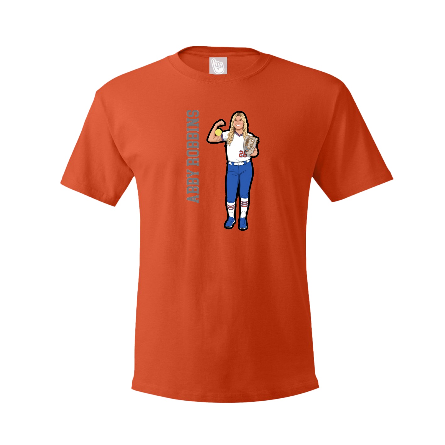 Tee — Name Vertical in Orange