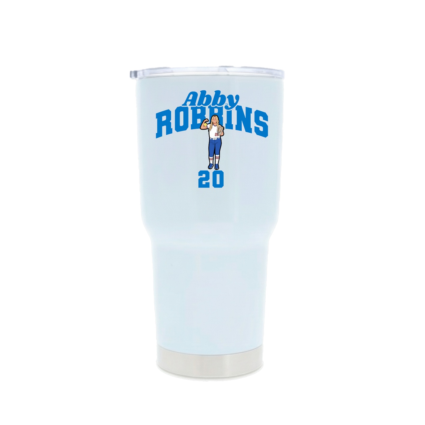 30oz Stainless Steel Tumbler — Signature Arch in White