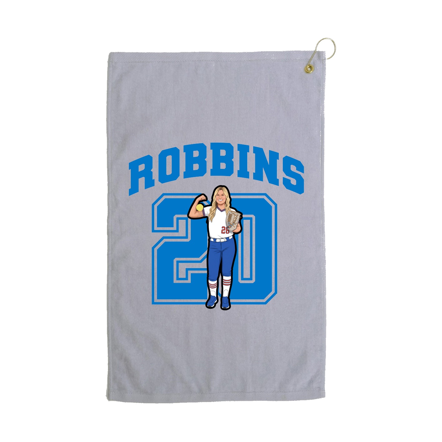 Golf Towel — Number in Grey