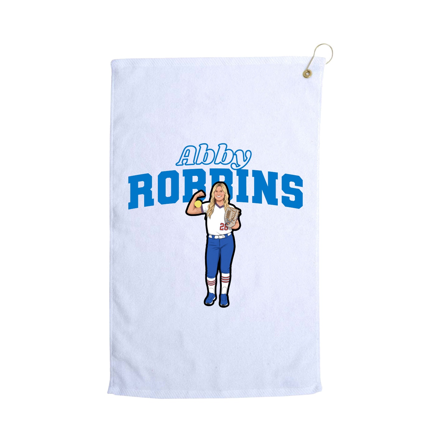 Golf Towel — Name Arch in White