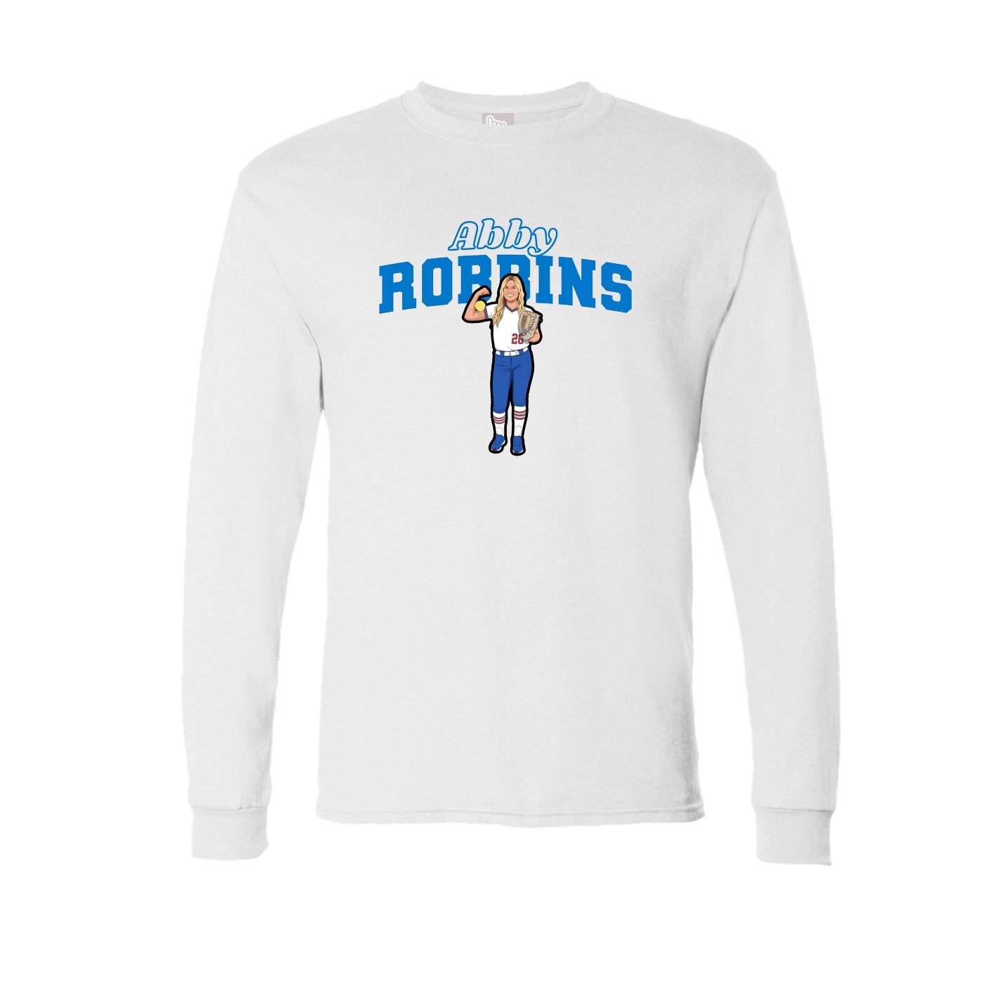Long Sleeve Tee — Name Arch in White