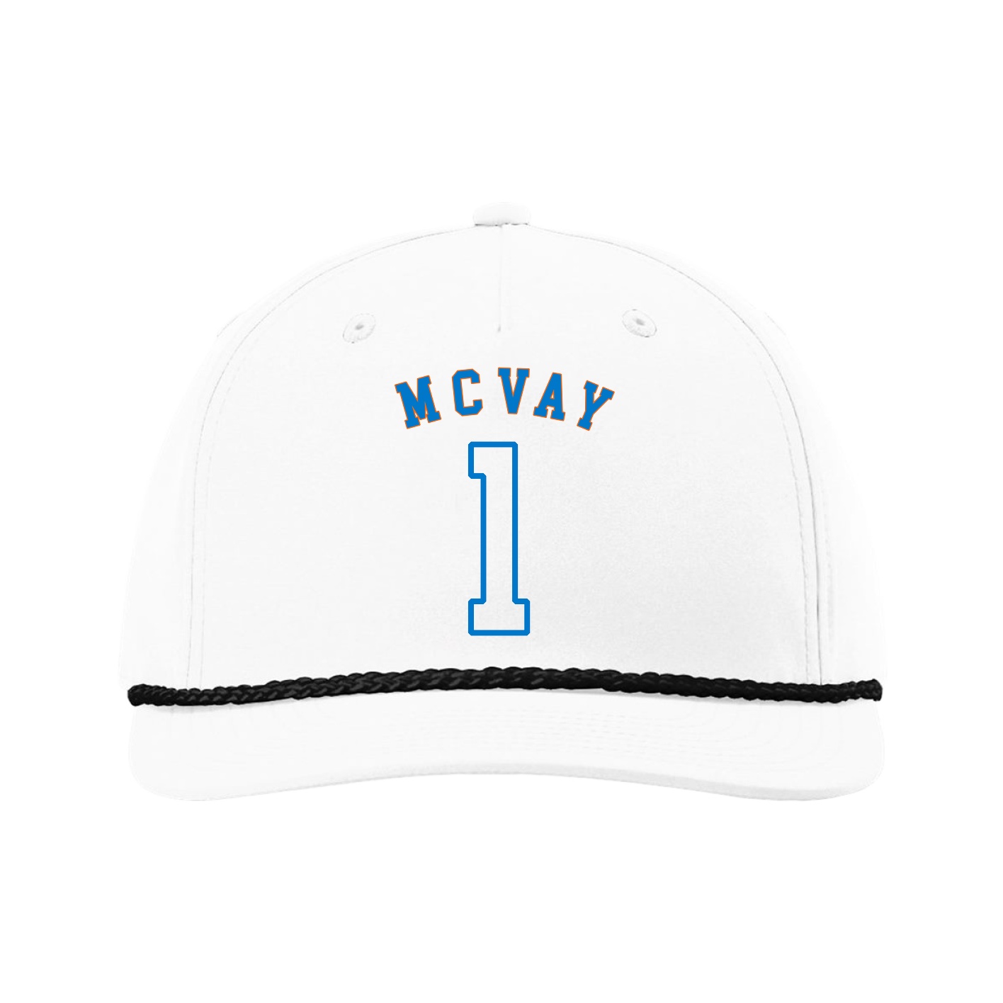 Five-Panel Classic Rope Cap — Shirsey Arch in White
