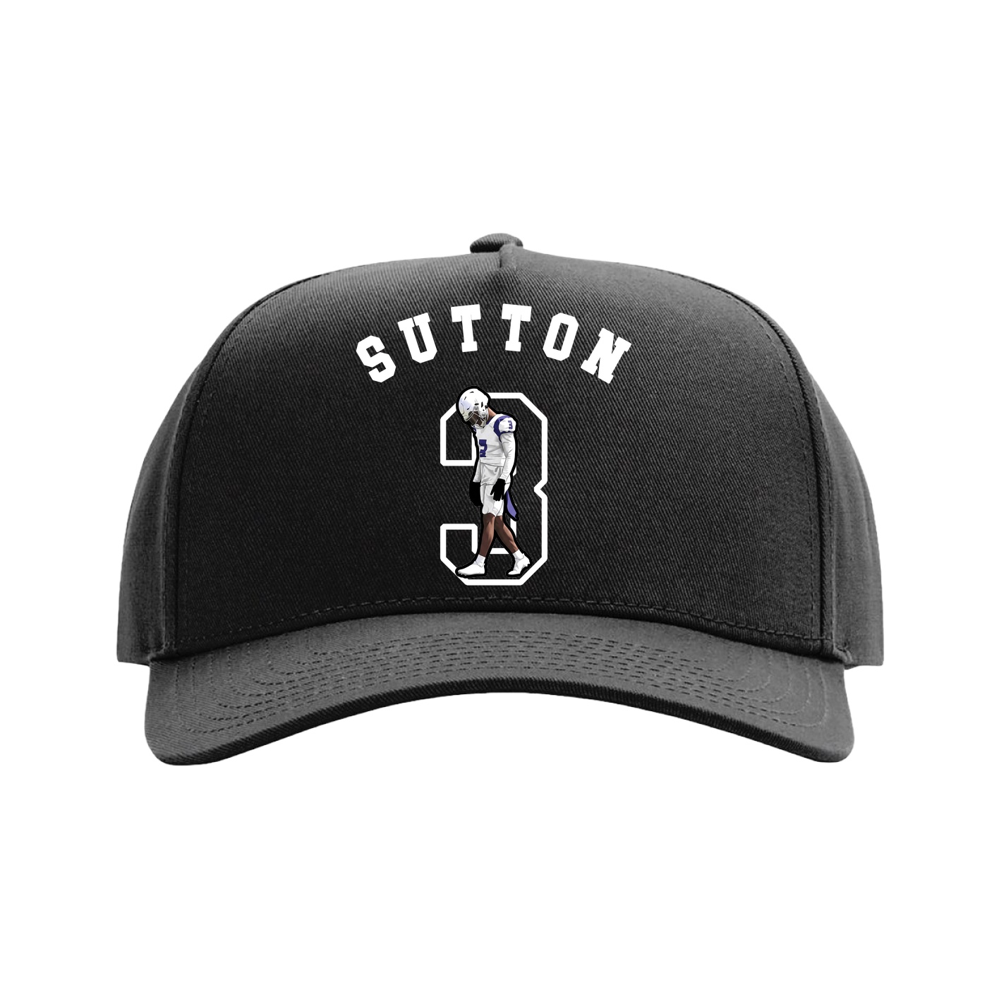 Full Fabric Five-Panel Champ Cap — Shirsey Arch in Black
