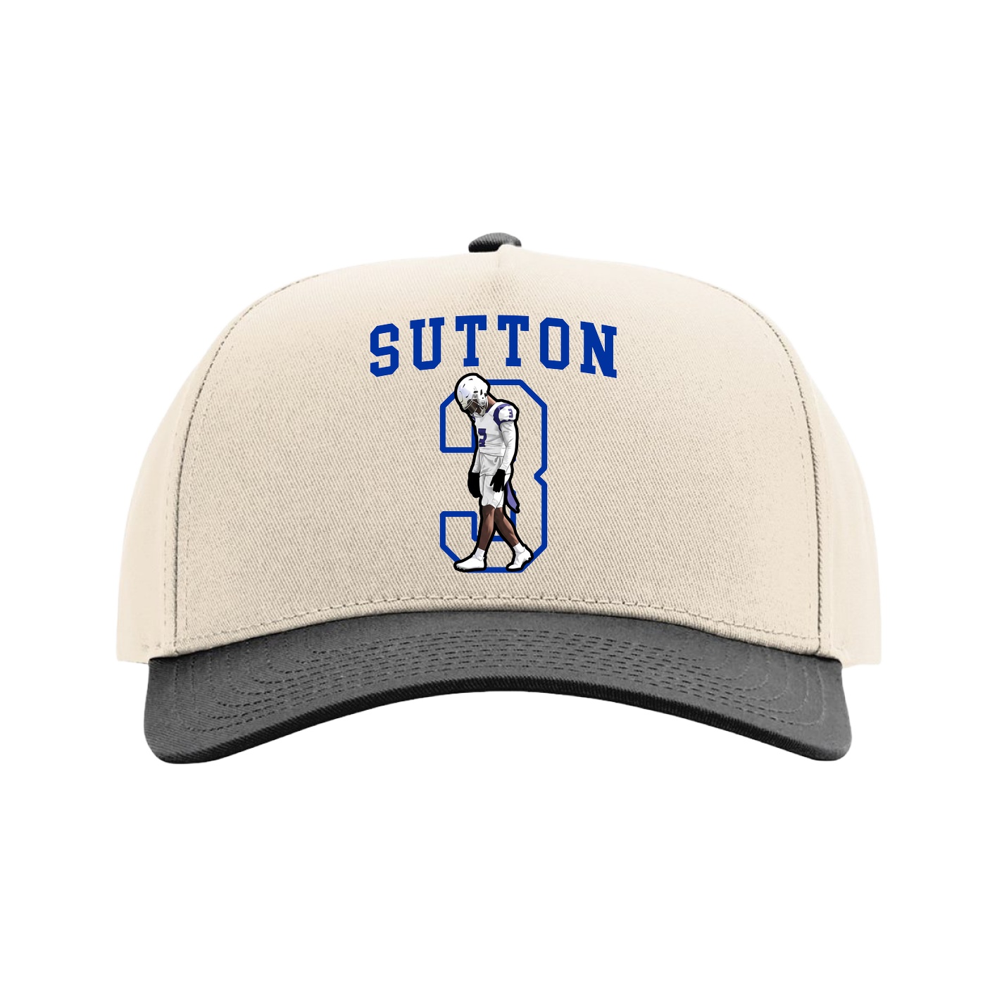 Full Fabric Five-Panel Champ Cap — Shirsey in Cream/Black