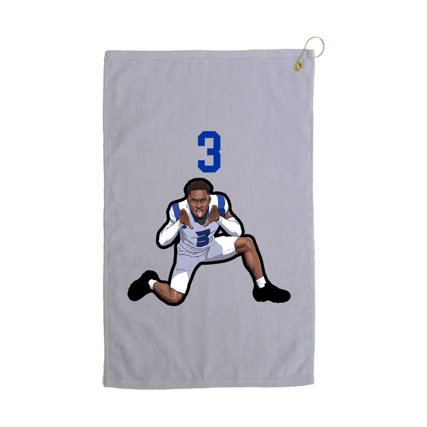 Golf Towel — Number Top in Grey