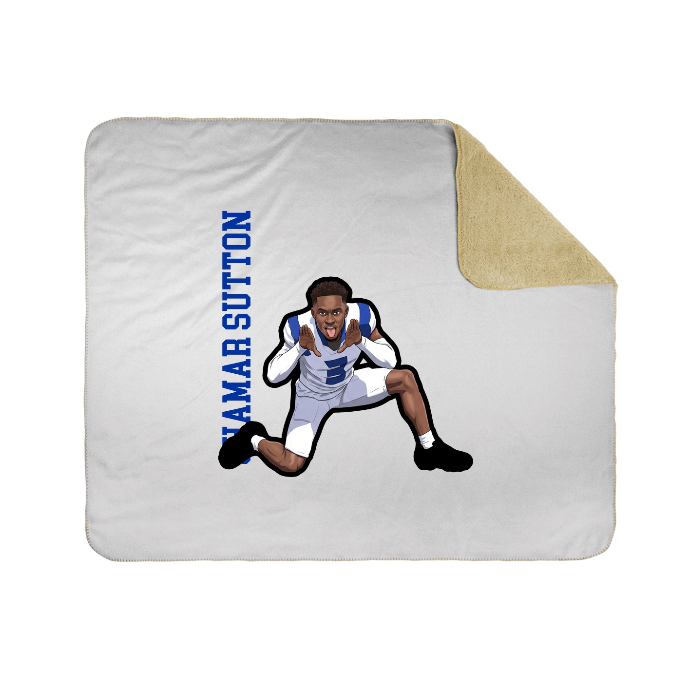 Throw Blanket — Name Vertical in White