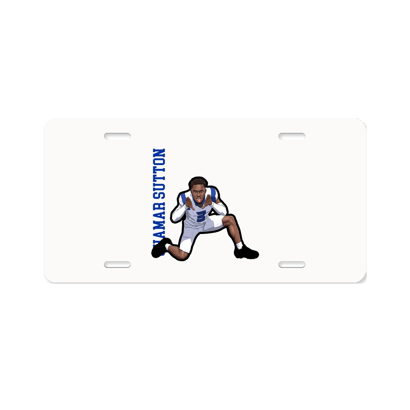 License Plate — Name Vertical in Classic
