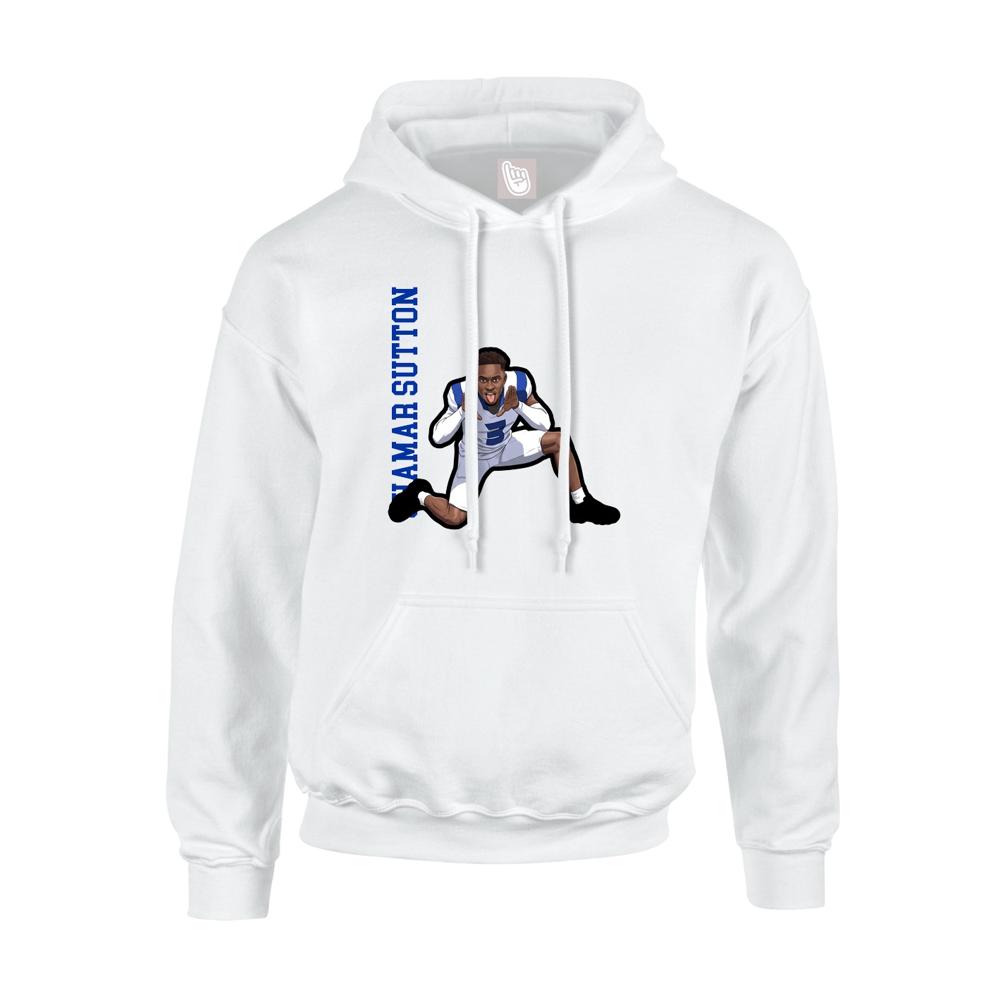Hoodie — Name Vertical in White