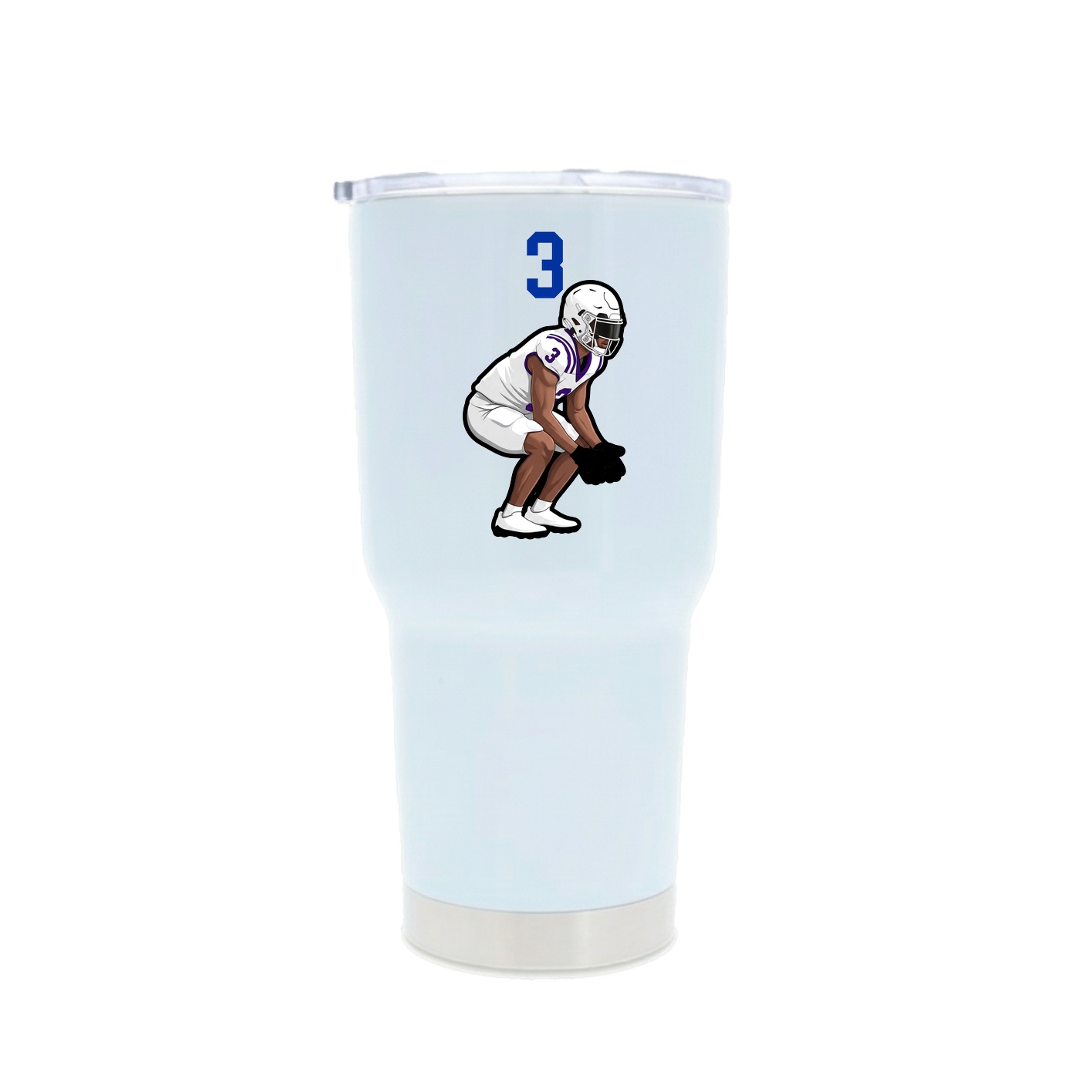 30oz Stainless Steel Tumbler — Number Top in White