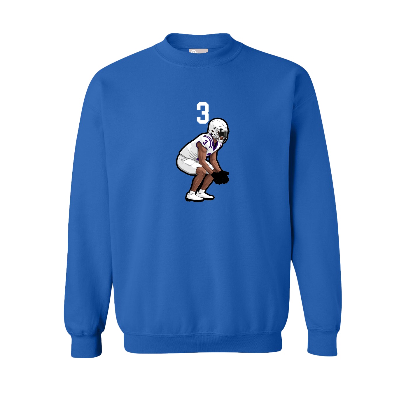 Fleece Crew — Number Top in Royal