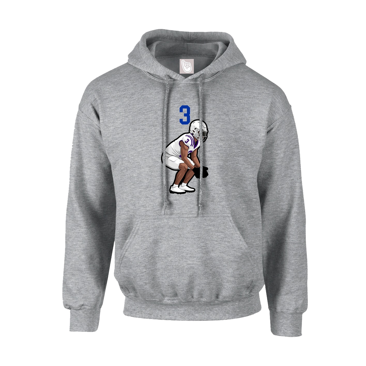 Youth Hoodie — Number Top in Grey