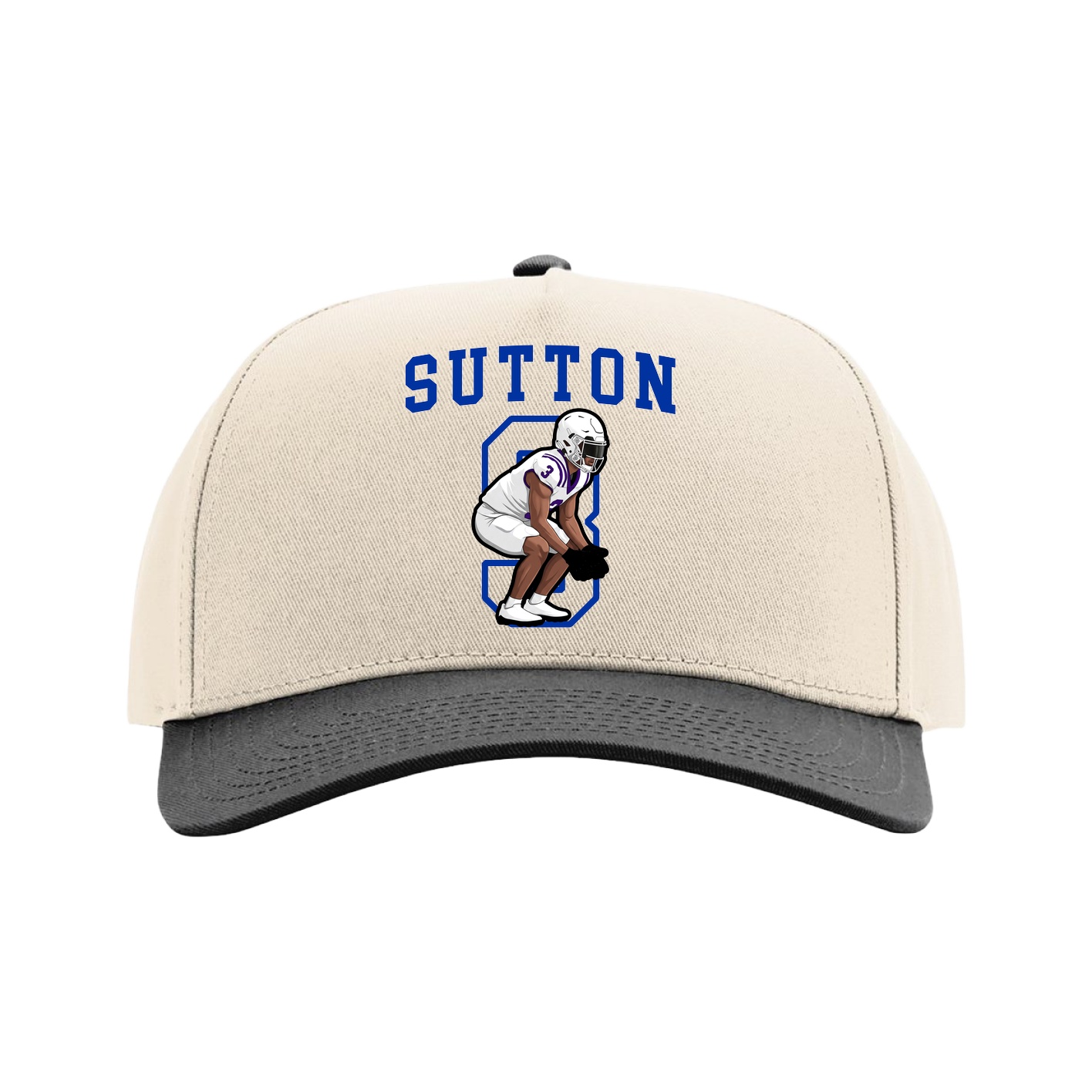 Full Fabric Five-Panel Champ Cap — Shirsey in Cream/Black