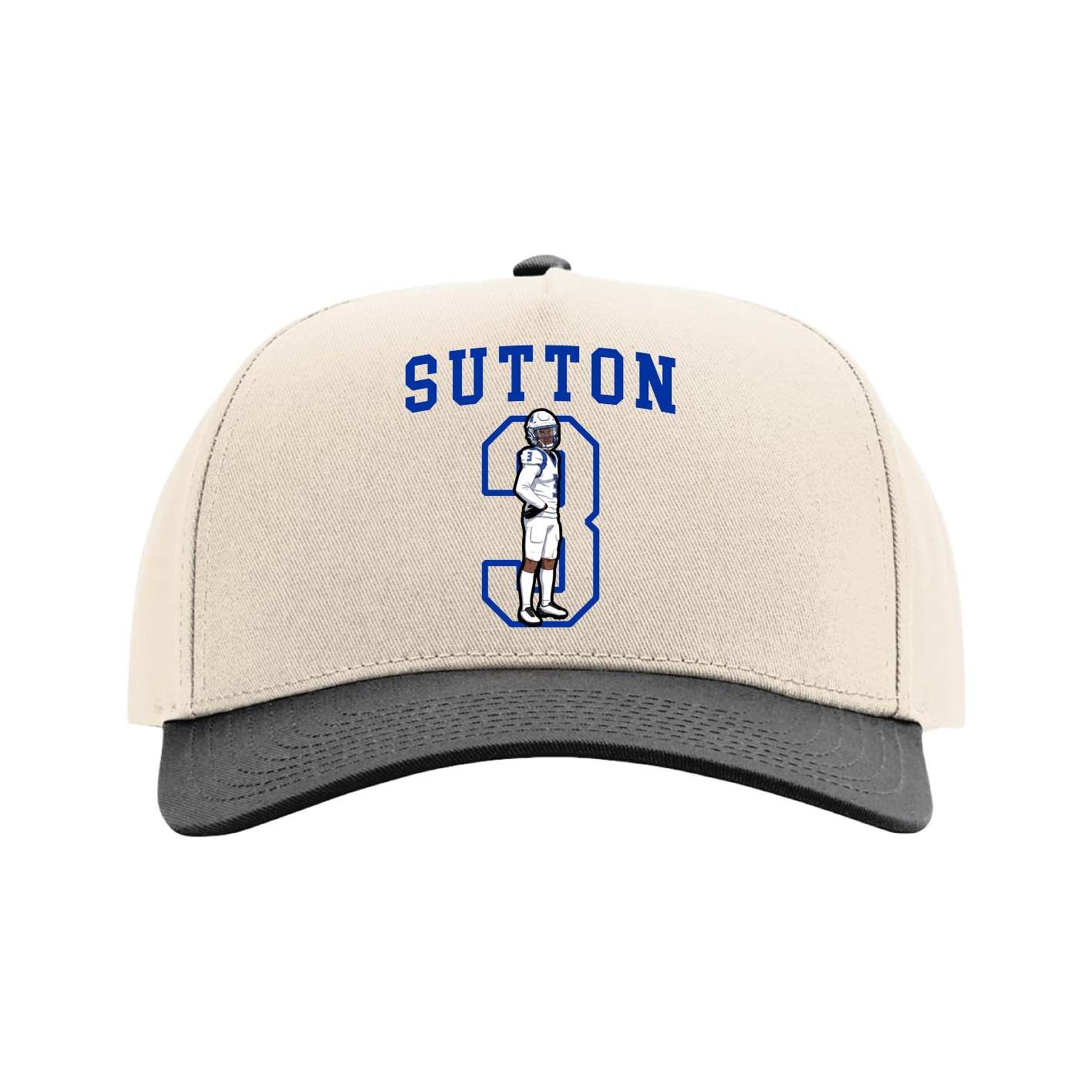 Full Fabric Five-Panel Champ Cap — Shirsey in Cream/Black