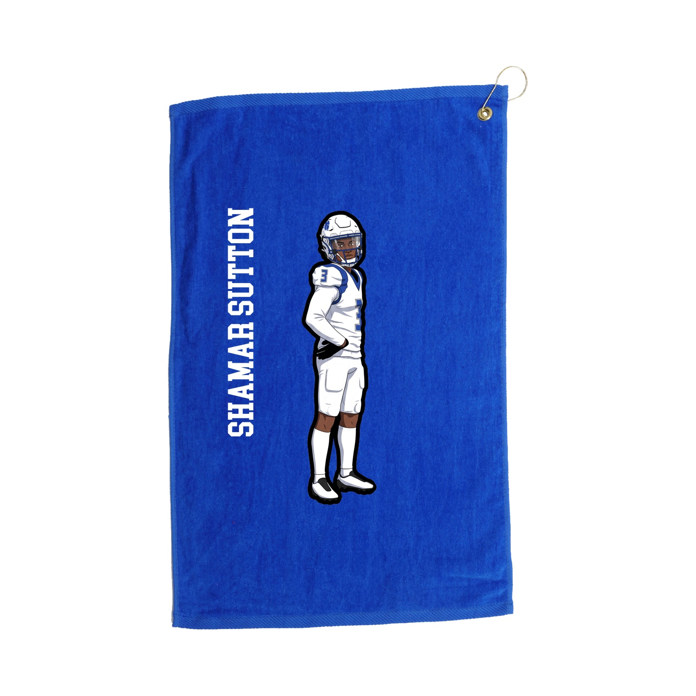 Golf Towel — Name Vertical in Royal