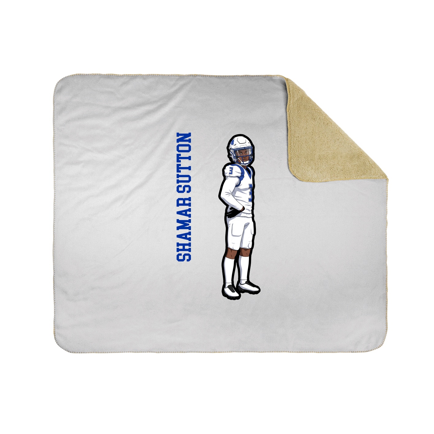 Throw Blanket — Name Vertical in White