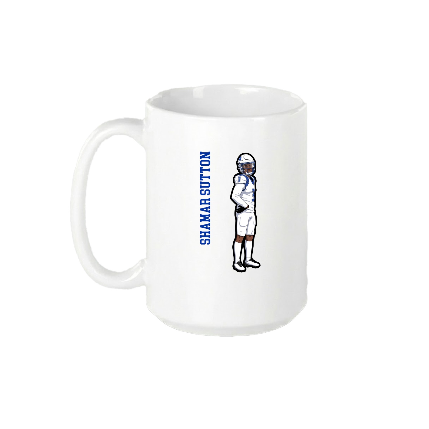 15oz Coffee Mug — Name Vertical in White