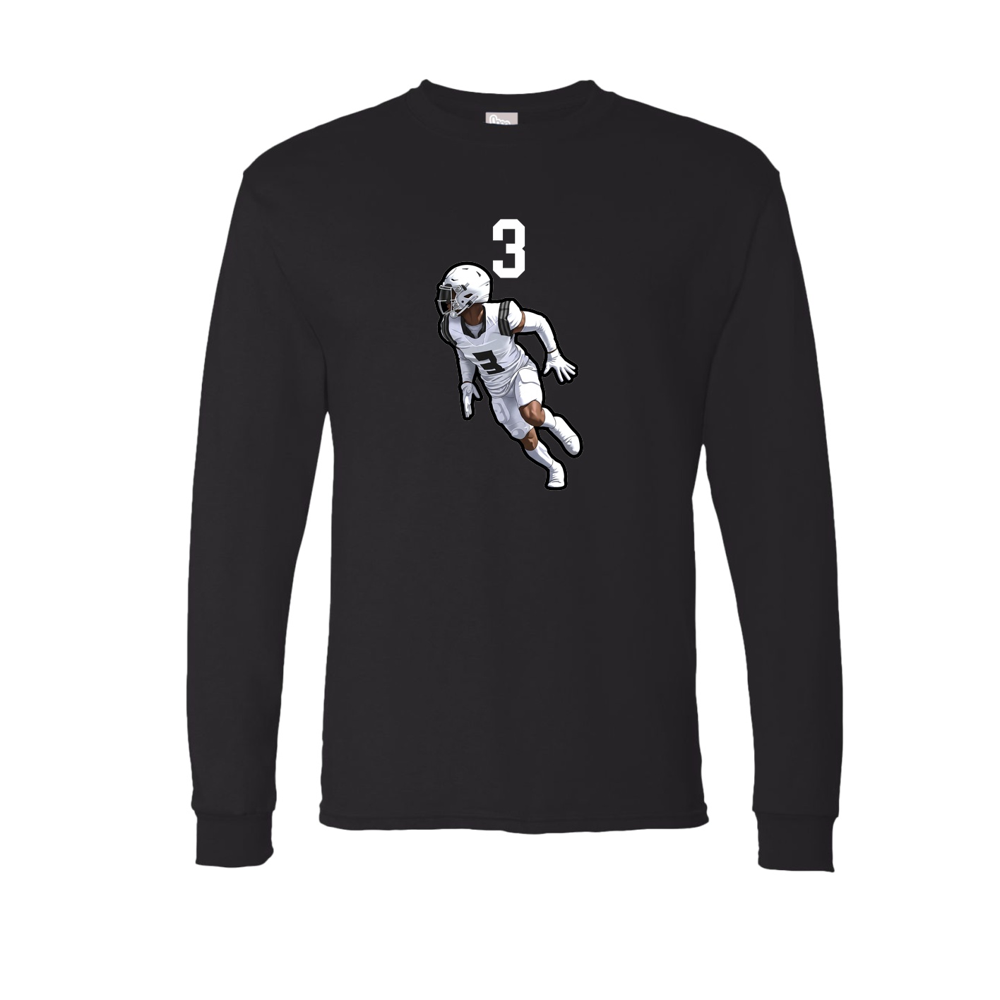 Long Sleeve Tee — Number Top in Black