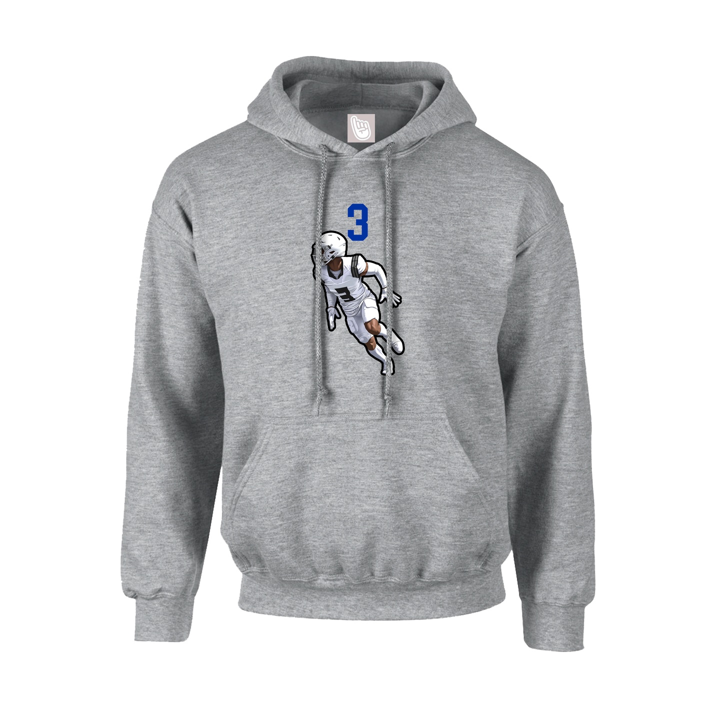 Hoodie — Number Top in Grey