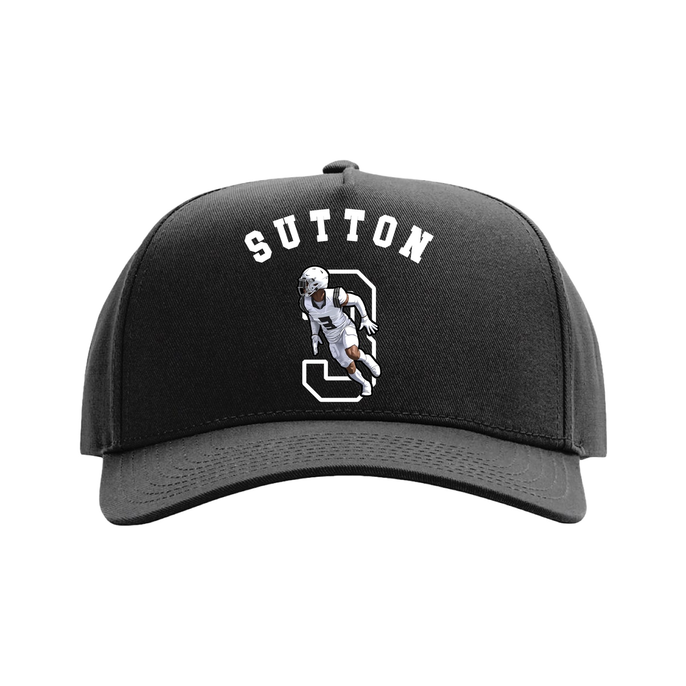 Full Fabric Five-Panel Champ Cap — Shirsey Arch in Black