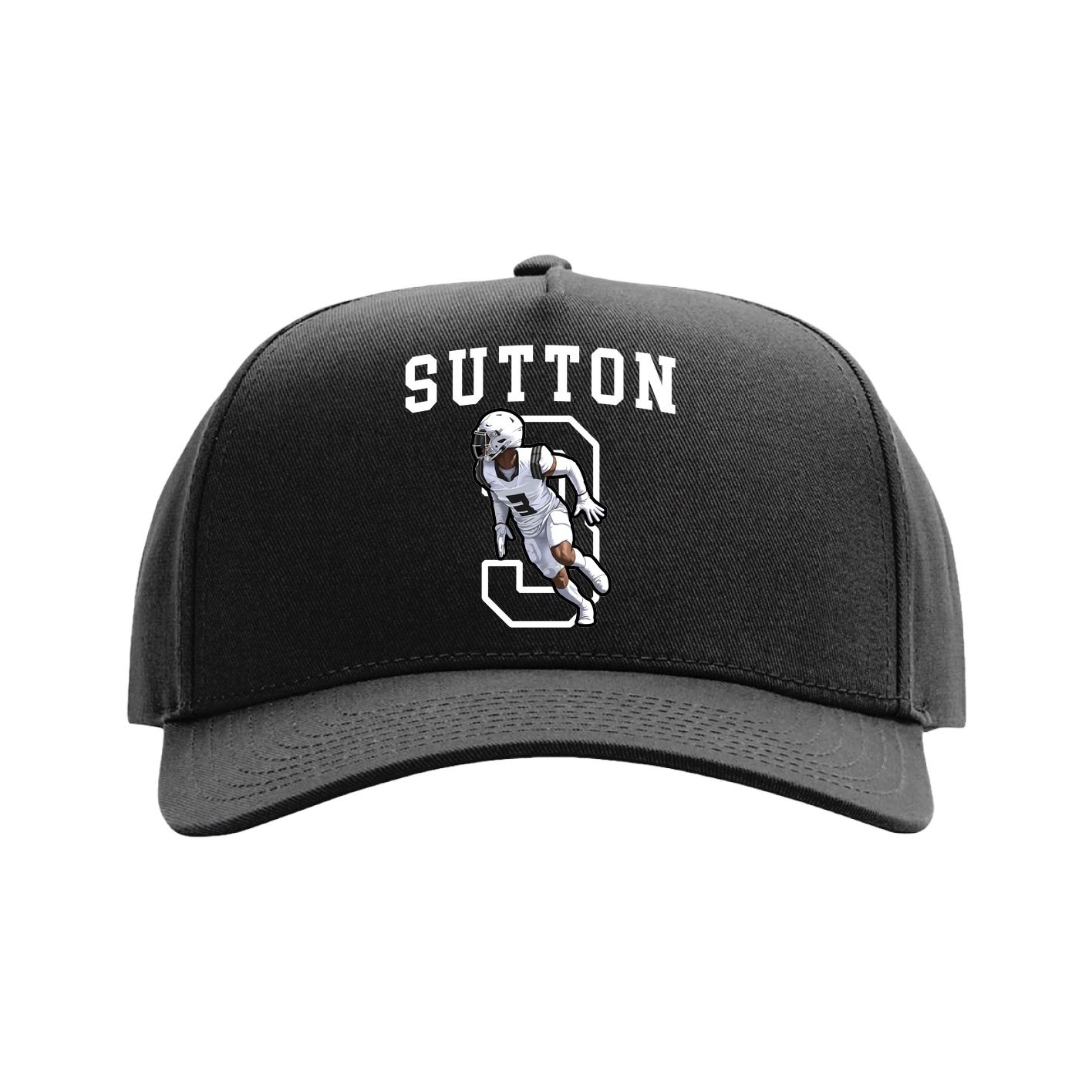 Full Fabric Five-Panel Champ Cap — Shirsey in Black