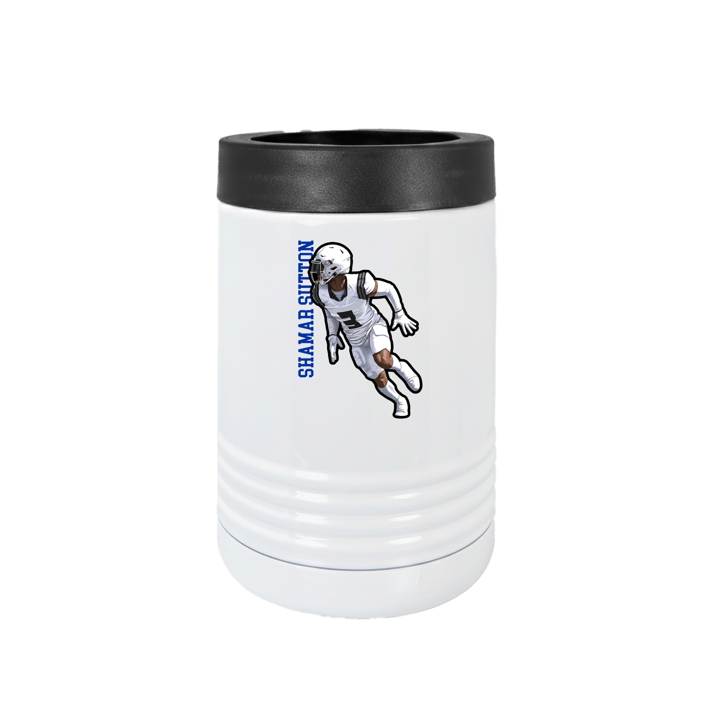 Beverage Holder — Name Vertical in White