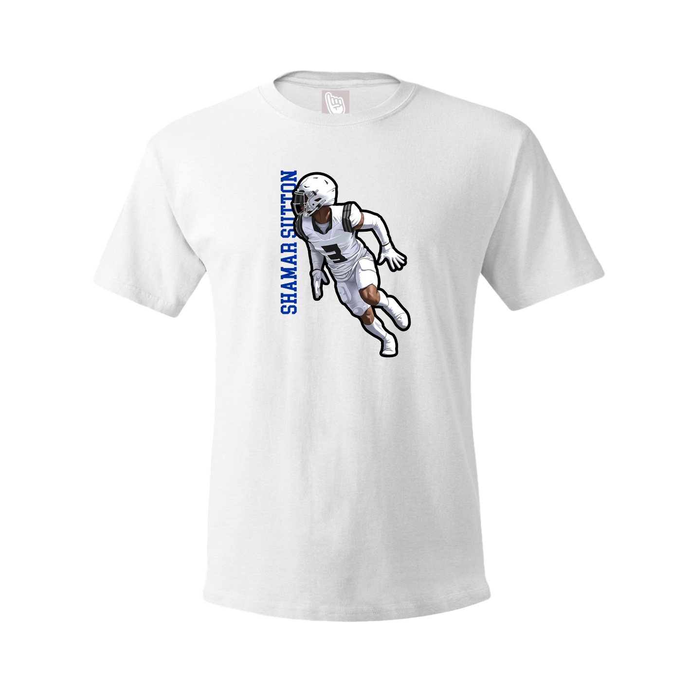 Youth Tee — Name Vertical in White