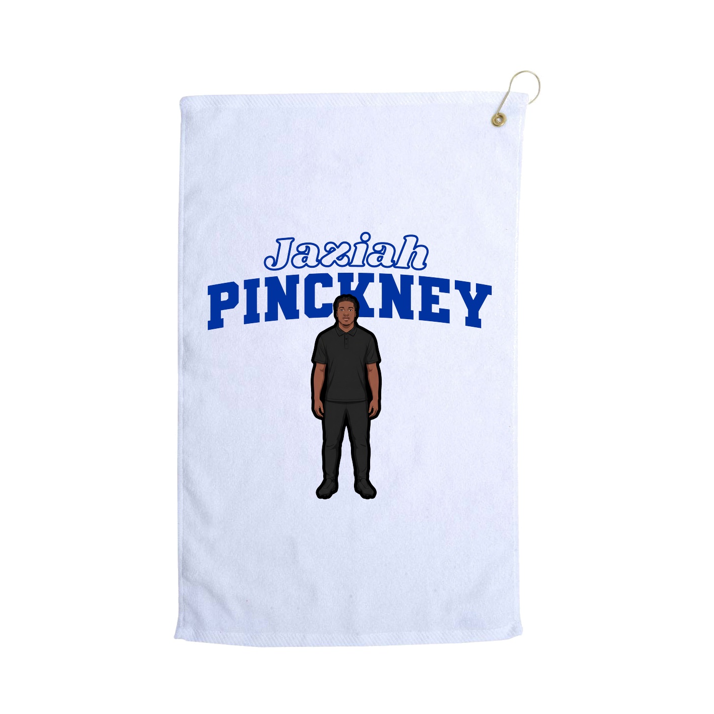 Golf Towel — Name Arch in White