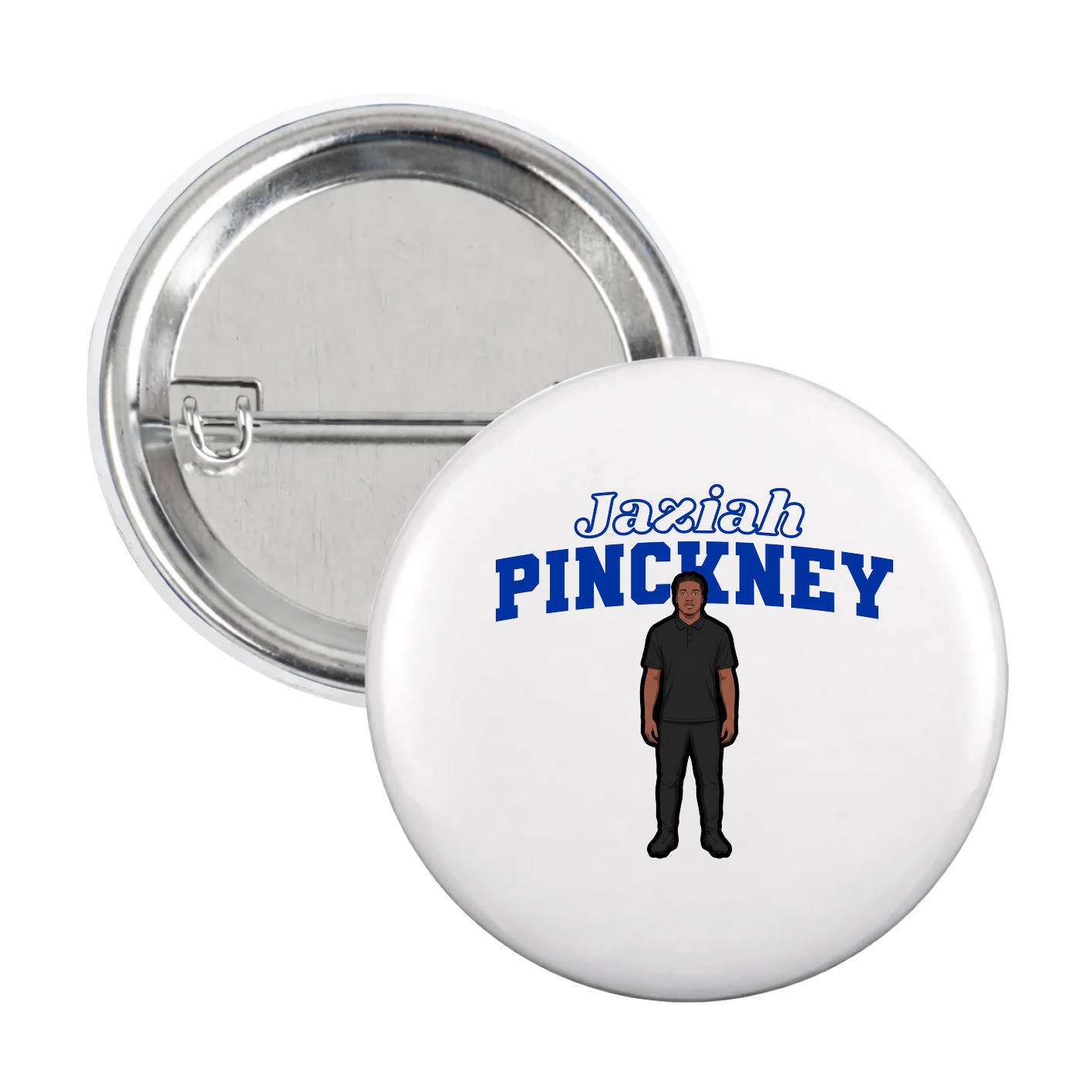 Game Day Button — Name Arch in White