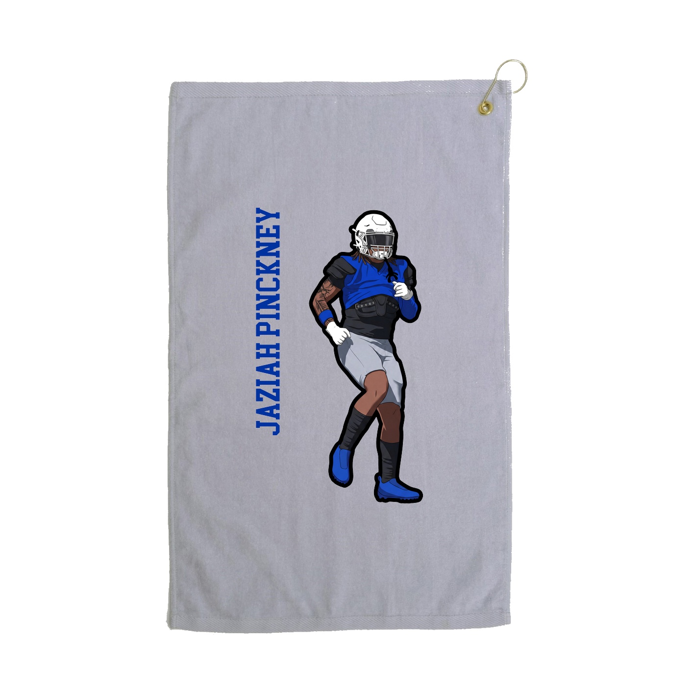 Golf Towel — Name Vertical in Grey