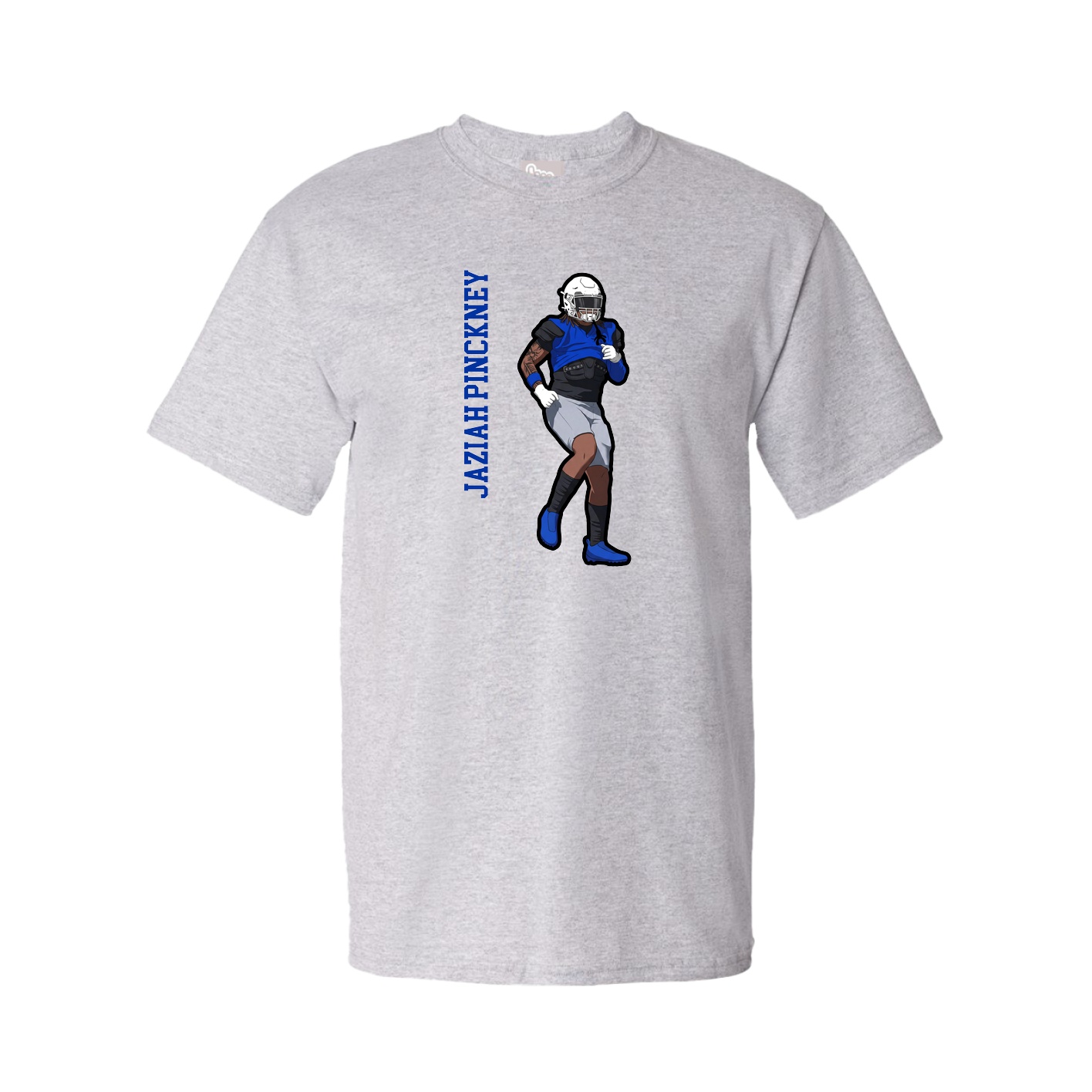 Youth Tee — Name Vertical in Grey