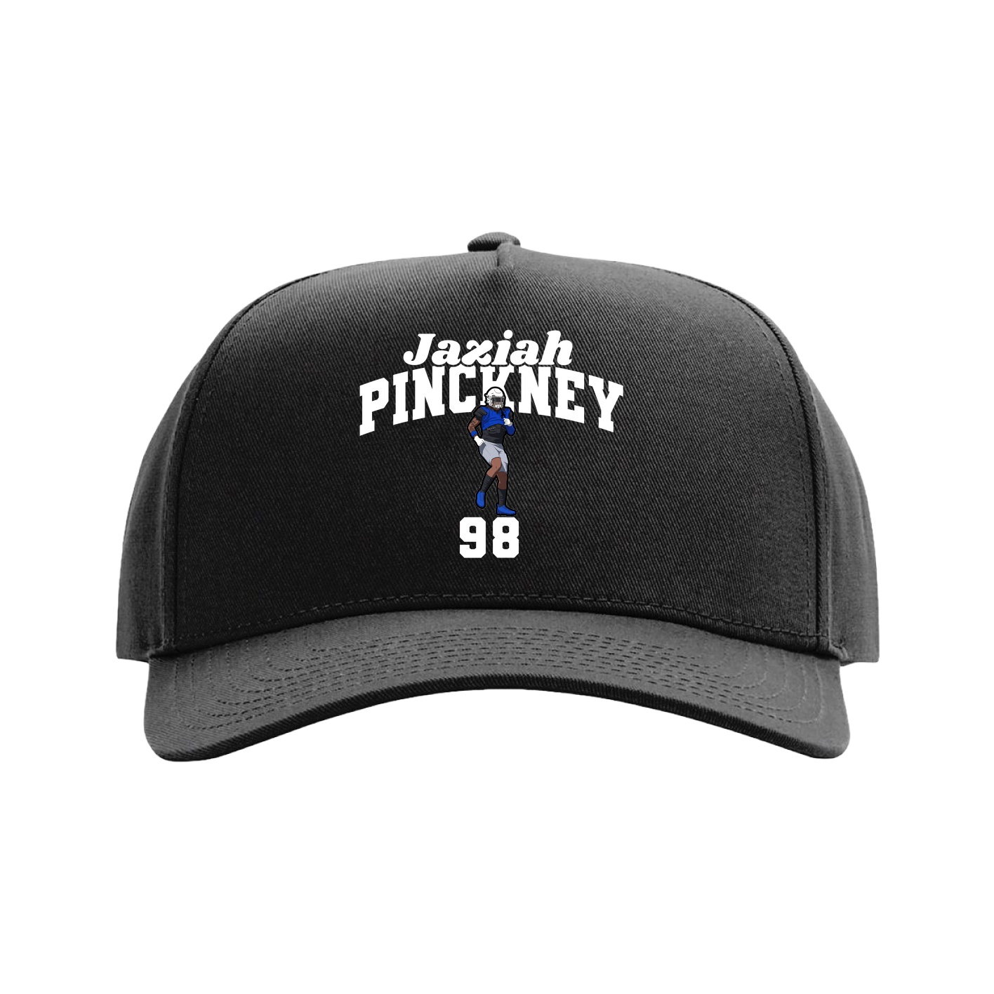 Full Fabric Five-Panel Champ Cap — Signature Arch in Black