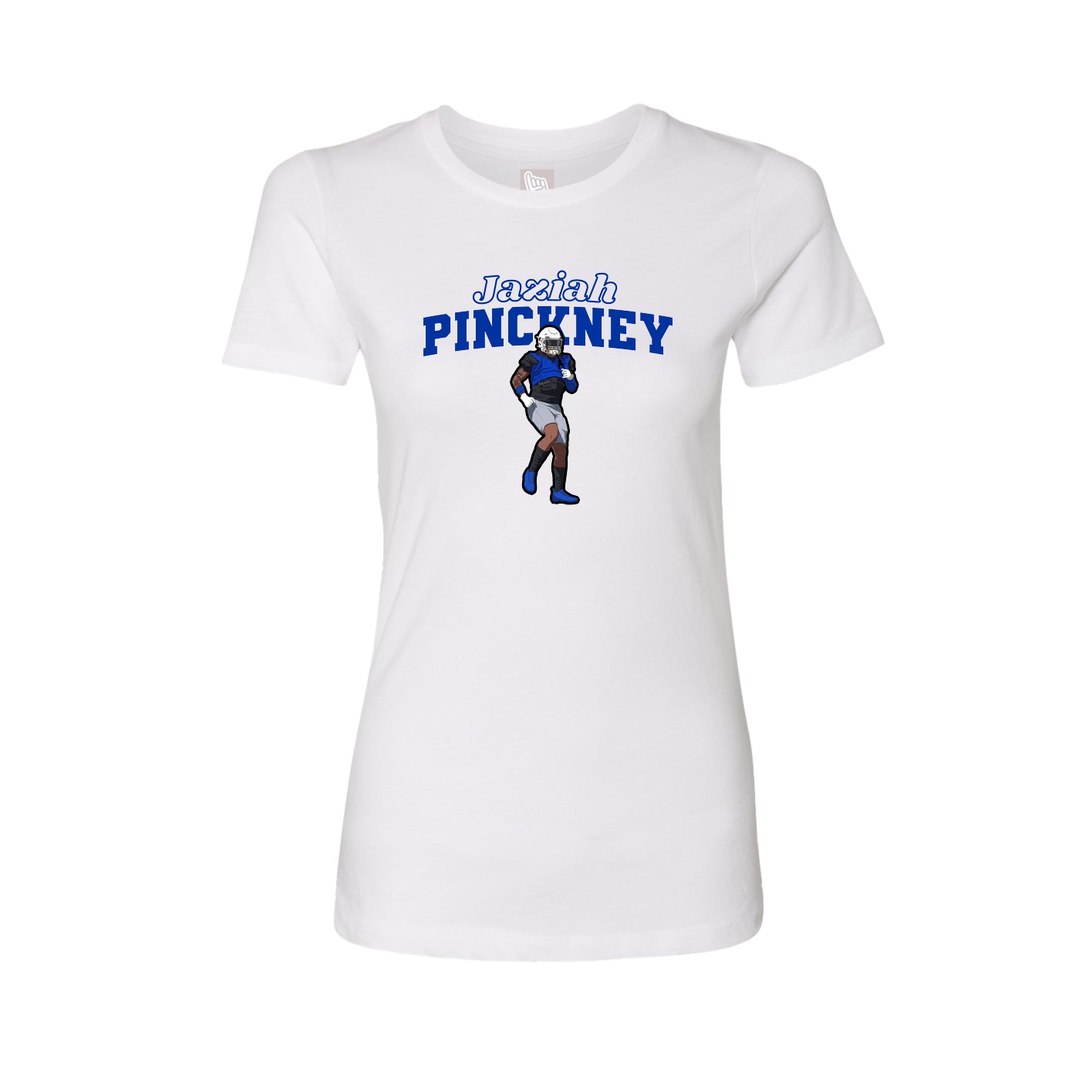 Womens Tee — Name Arch in White