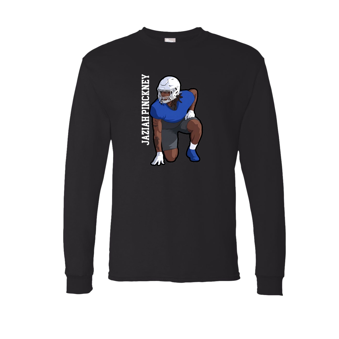 Long Sleeve Tee — Name Vertical in Black