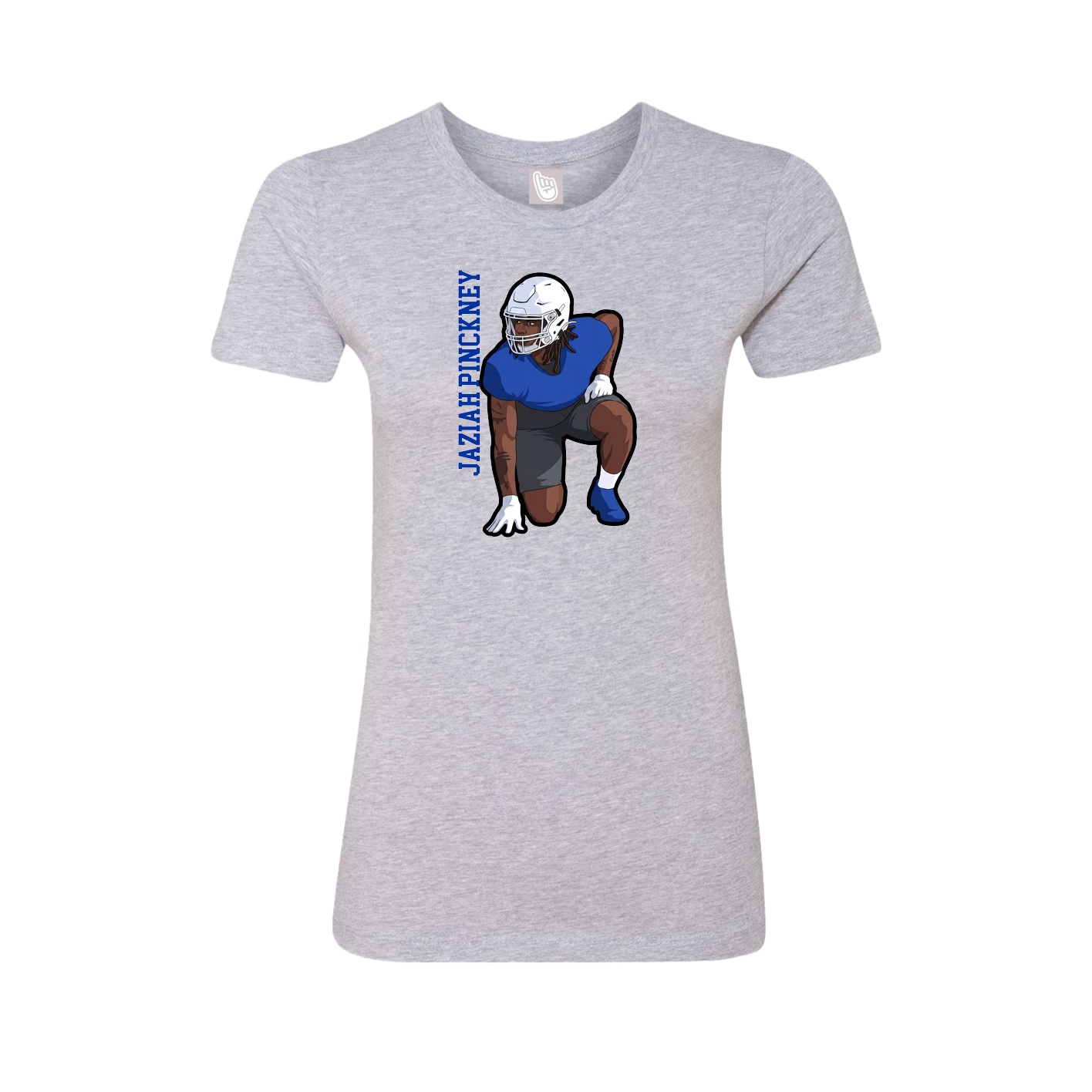 Womens Tee — Name Vertical in Grey