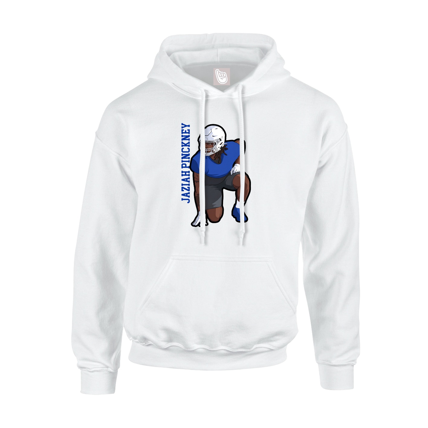 Hoodie — Name Vertical in White