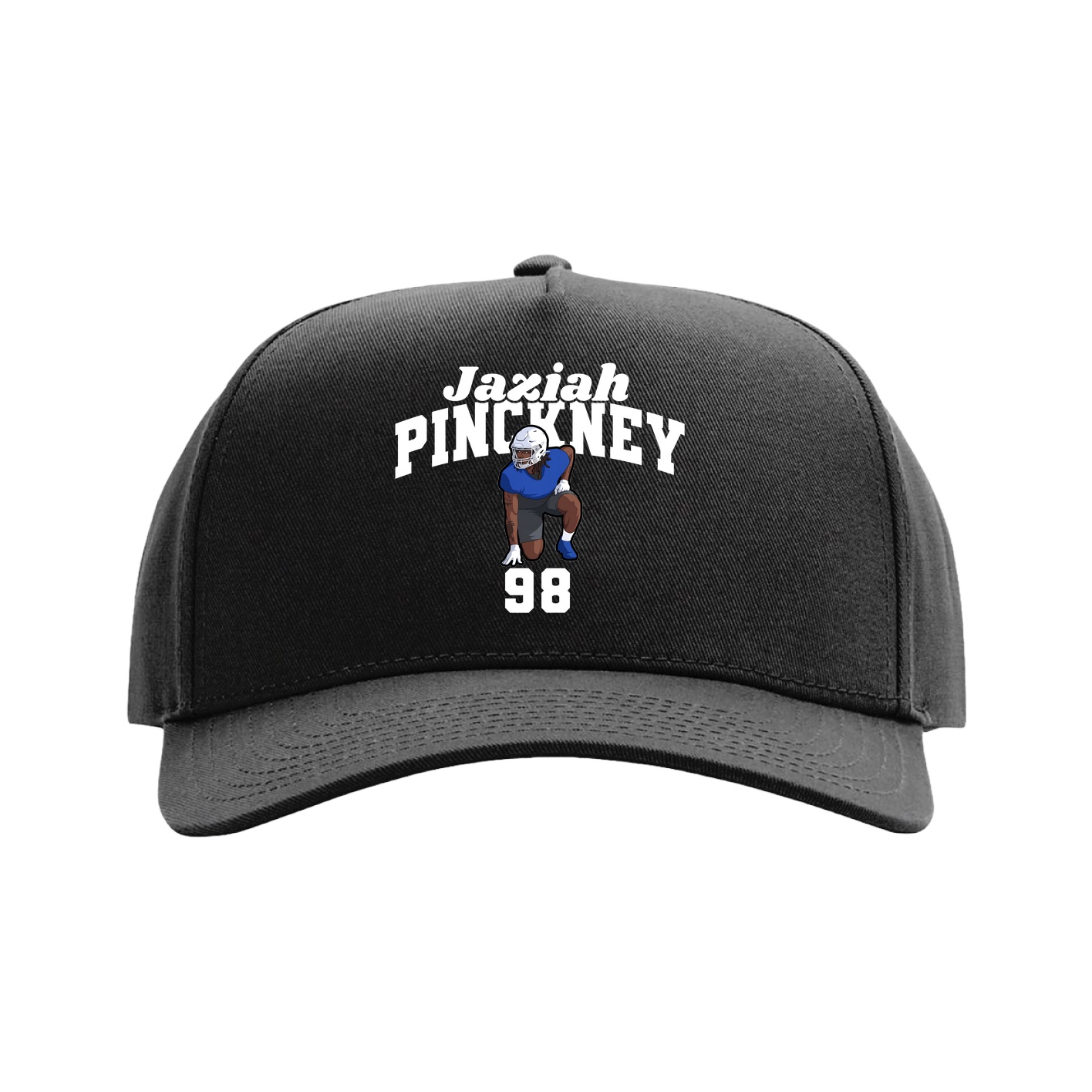 Full Fabric Five-Panel Champ Cap — Signature Arch in Black