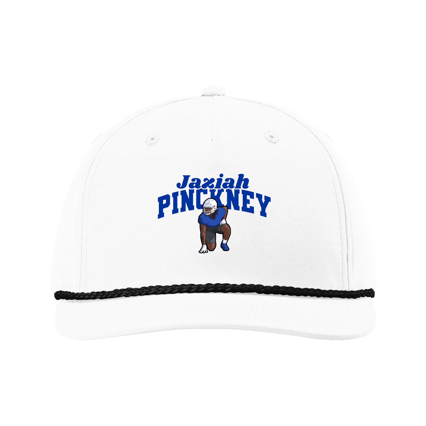 Five-Panel Classic Rope Cap — Signature Arch in White
