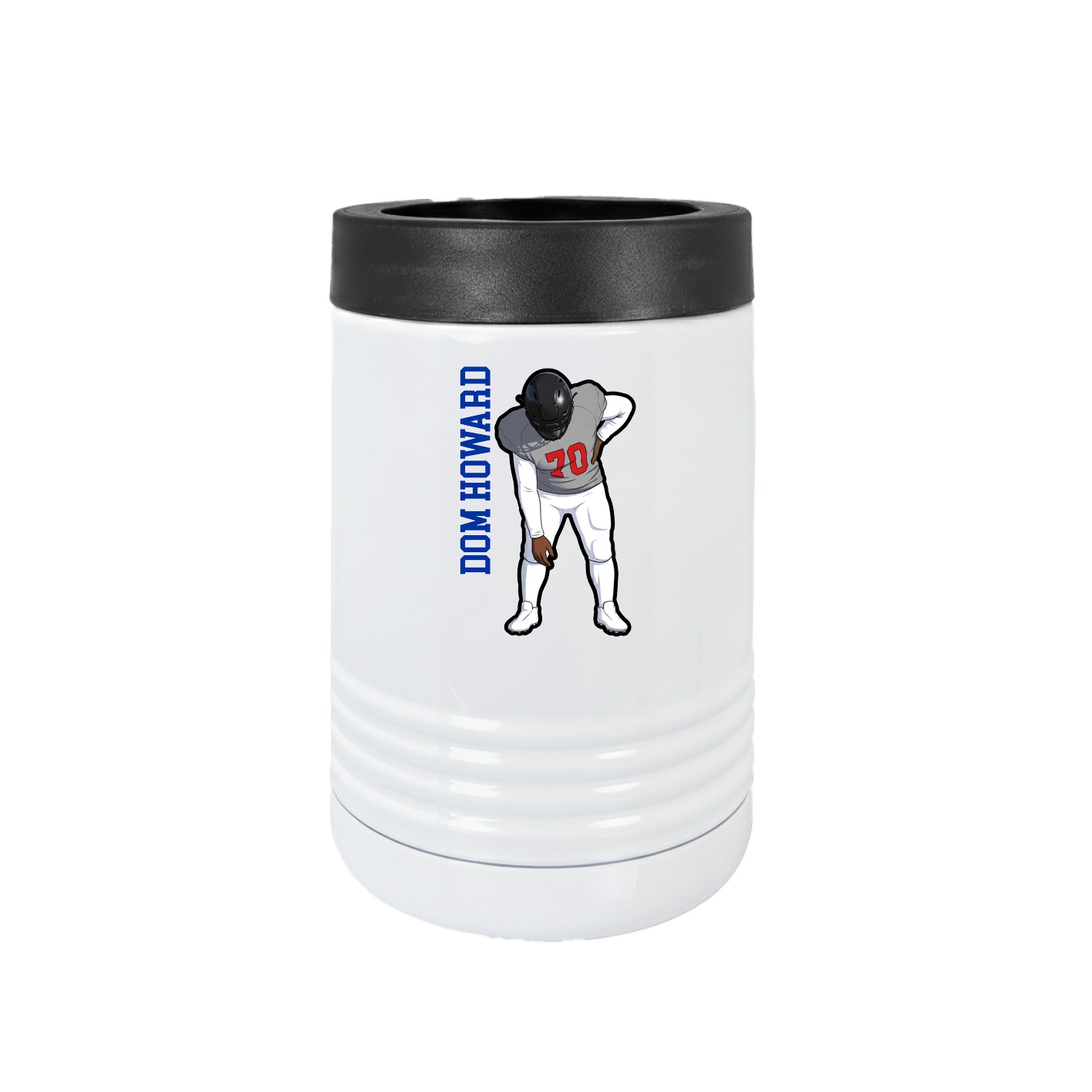 Beverage Holder — Name Vertical in White