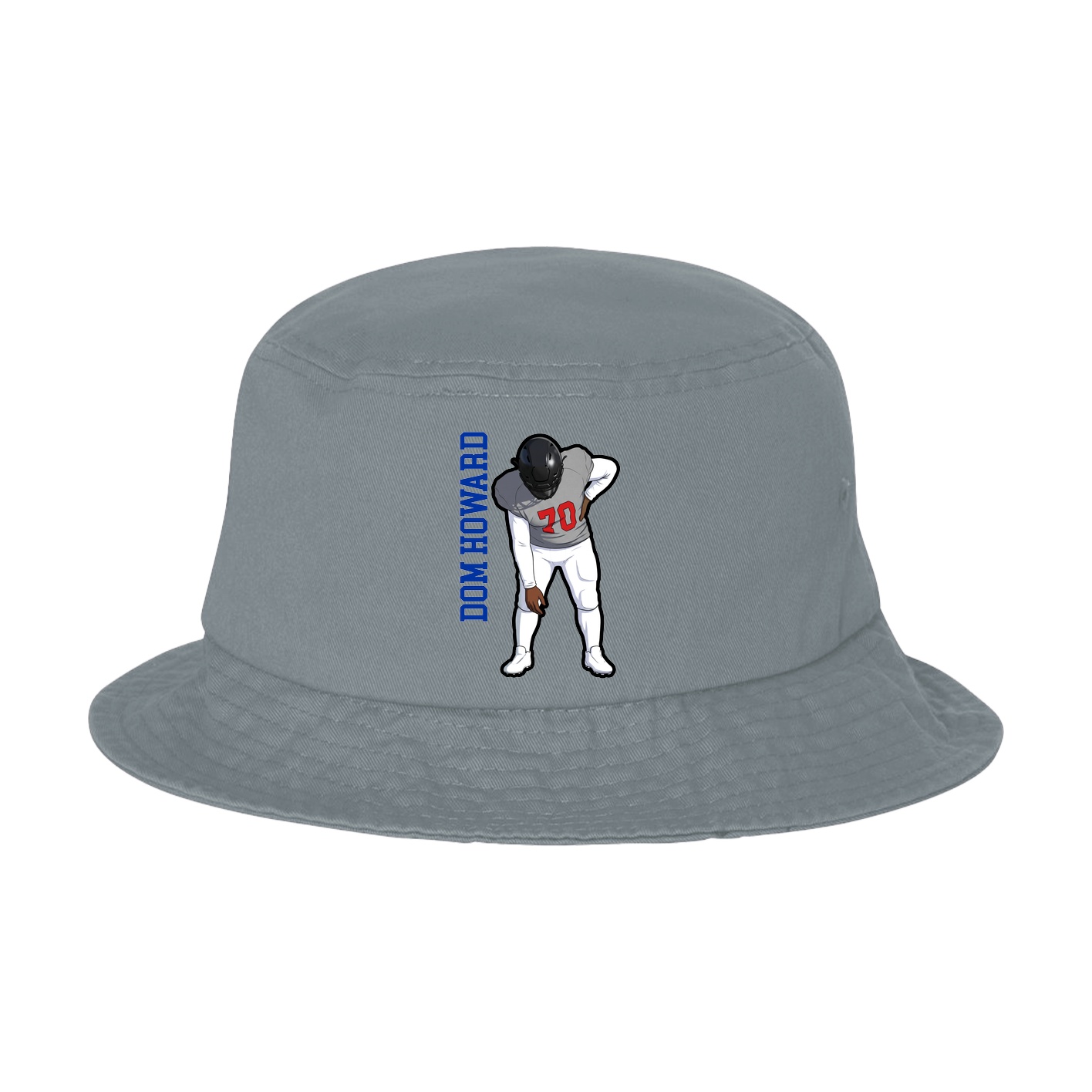Bucket Cap — Name Vertical in Grey