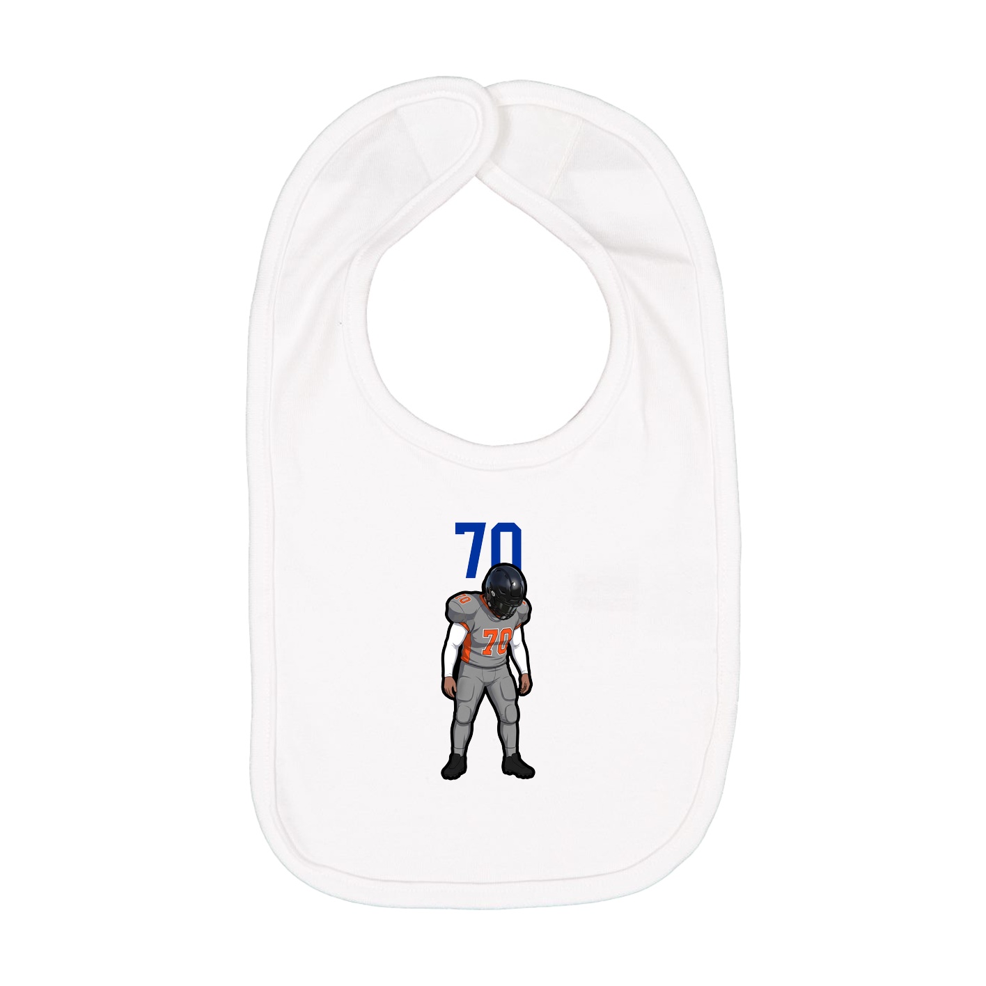 Infant Bib — Number Top in White