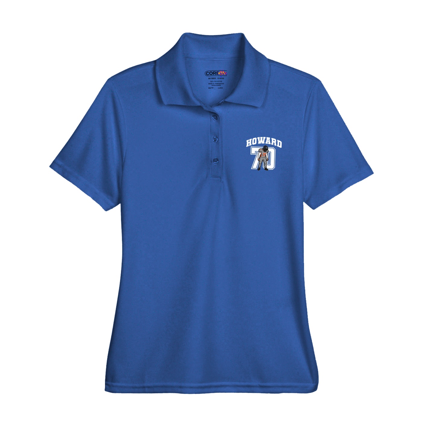 Womens Performance Polo — Number in Royal