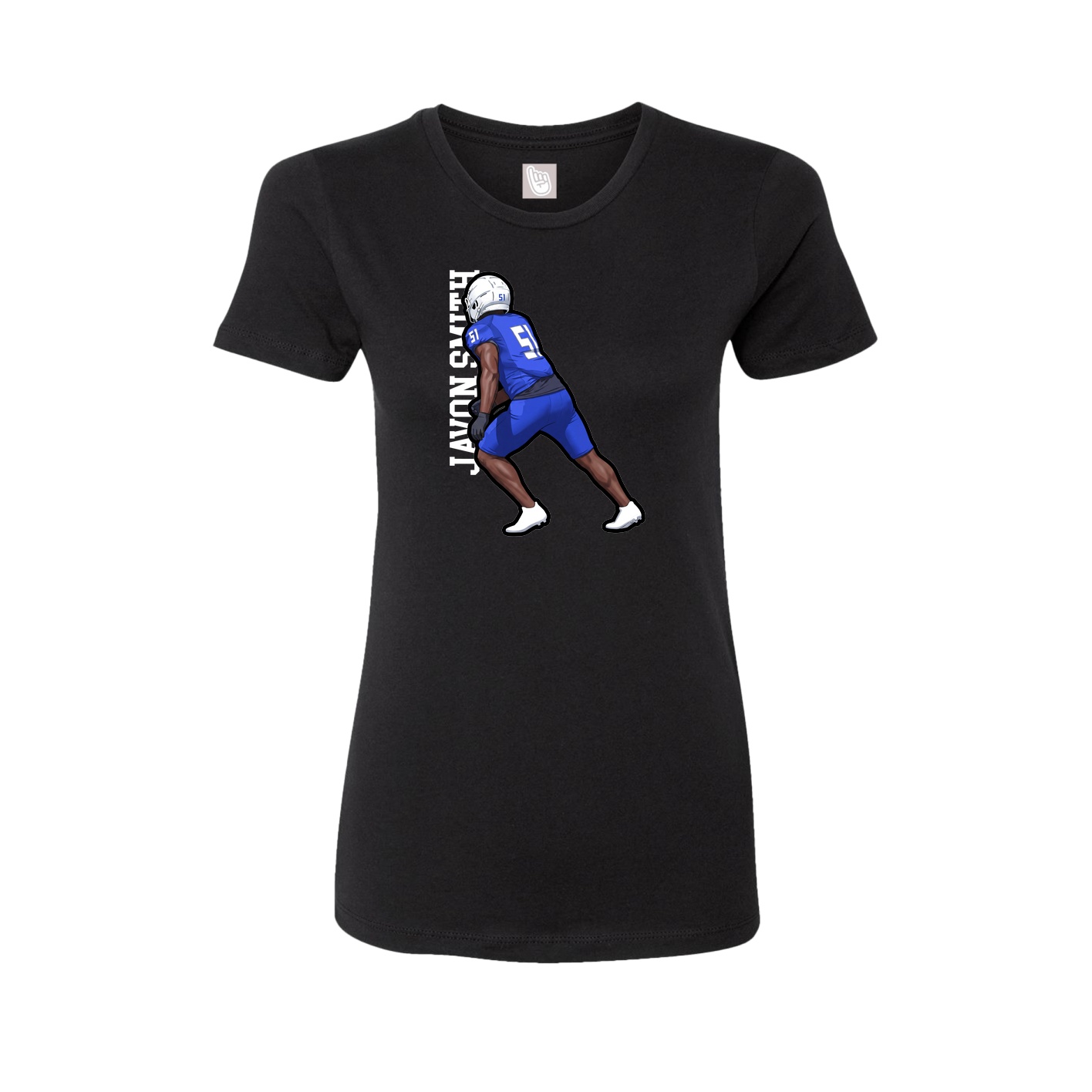 Fitted Women's Tee — Name Vertical in Black