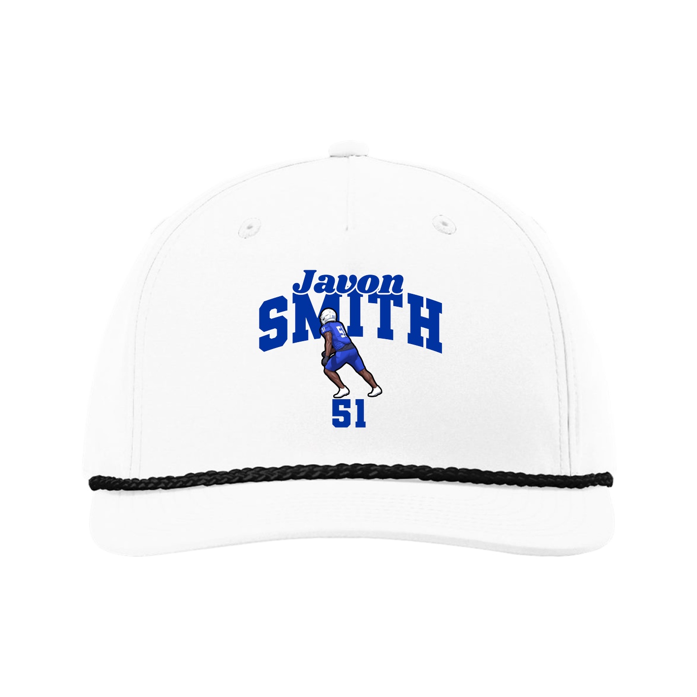 Five-Panel Classic Rope Cap — Signature Arch in White