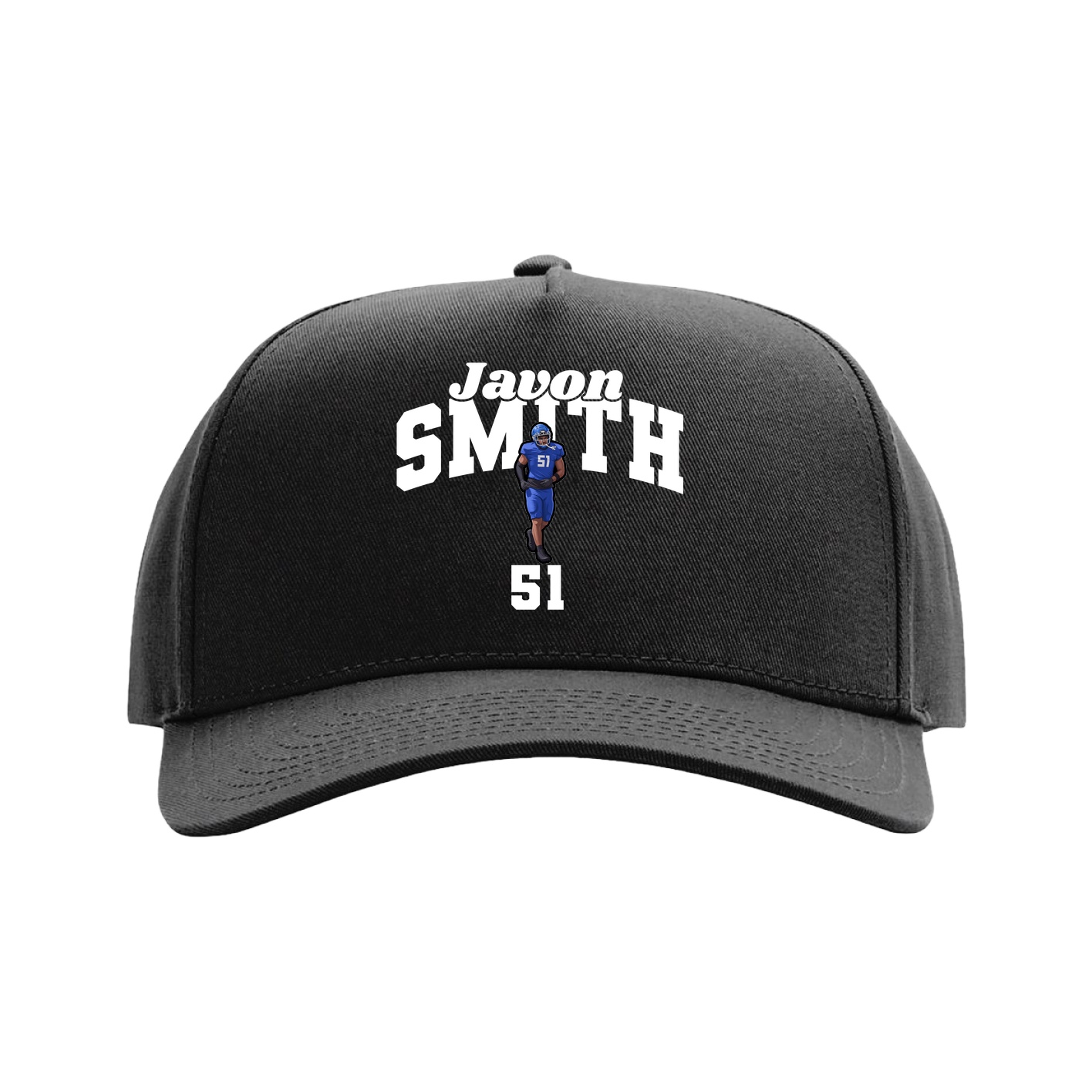 Full Fabric Five-Panel Champ Cap — Signature Arch in Black
