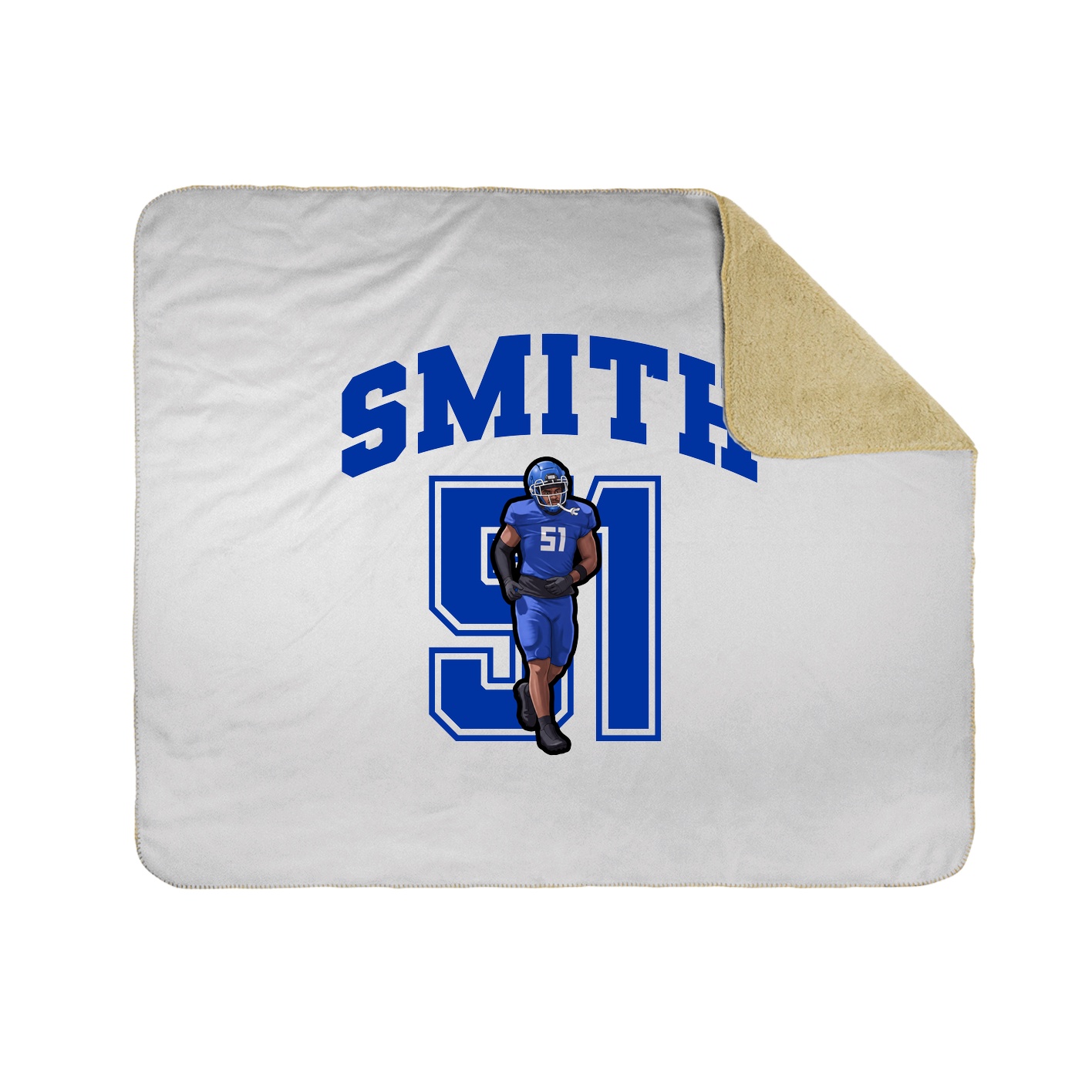 Throw Blanket — Number in White
