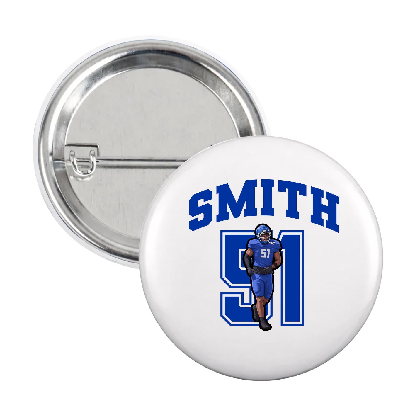 Game Day Button — Number in White