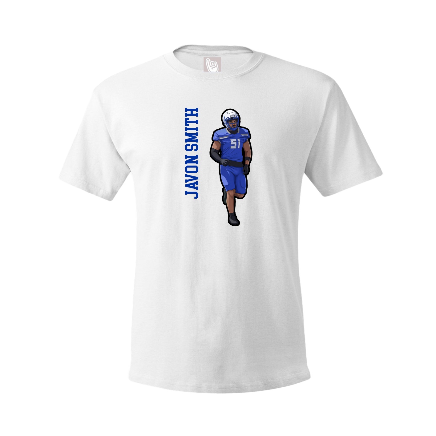 Tee — Name Vertical in White